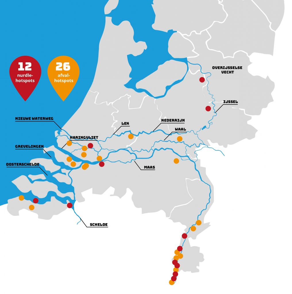 Schone Rivieren afval- en nurdle-hotspots voorjaar 2021