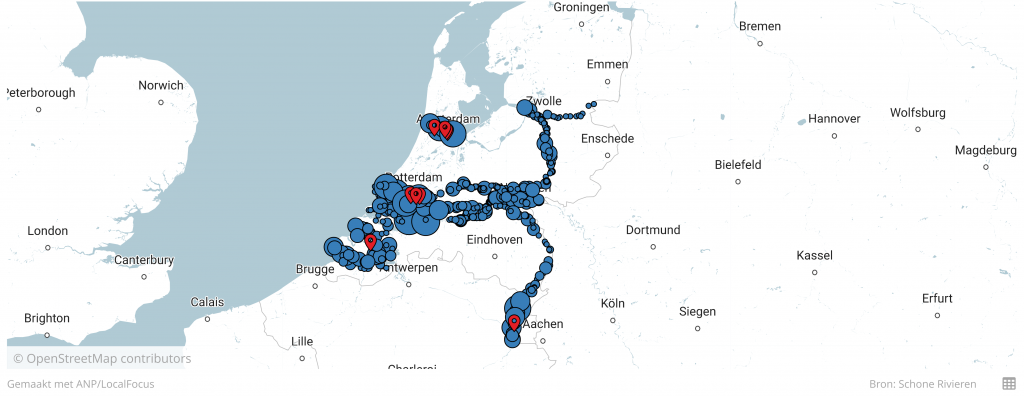 hotspots najaarsmeting 2021 rivierafvalonderzoek